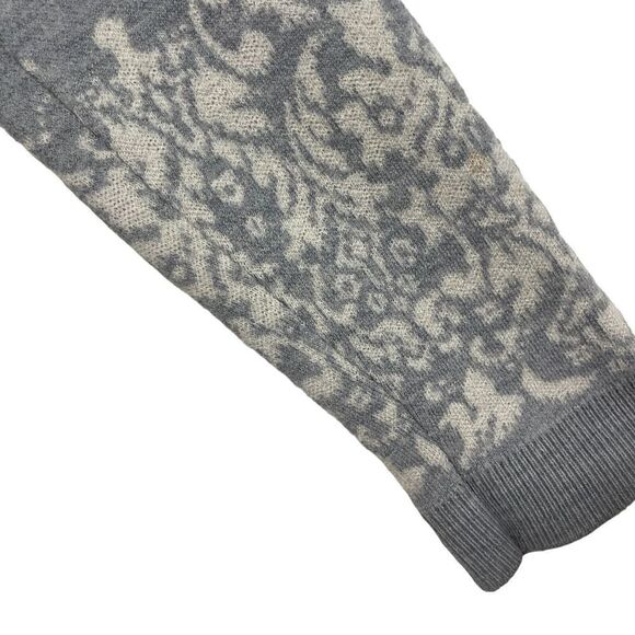 Garnet Hill X-Large Merino Wool Silk Sweater Cardigan Beaded Gray Womens READ - Picture 9 of 16